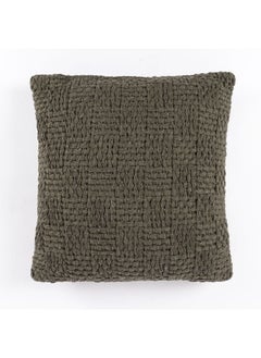 Buy Basket Weave Filled Cushion, Winter Green - 45X45 Cm in UAE