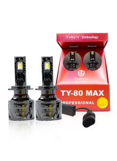 Buy Toby's TY80 MAX 9005 2 Pieces 160W (Pair) Original Tested LED Headlight Bulb Assembly 16000 Lumens(Pair) 80W/Piece Power Xtreme Bright With Color Temperature 6500K in UAE