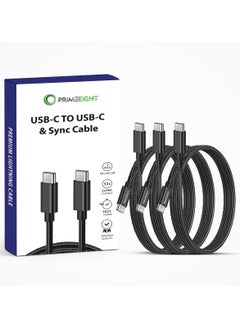 Buy [3 PACK] USB C TO C Cable 1/2/2 meter fast charging Compatible with iPad and iPhone 15 / 15 Plus / 15 Pro / 15 Pro Max and Samsung Galaxy Black in Saudi Arabia