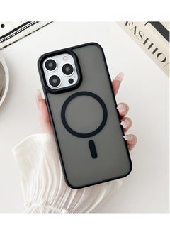 Buy iPhone 15 Pro Max Case, Matte Protective Back Cover with Magsafe Case for iPhone 15 Pro Max Black 6.7" in UAE