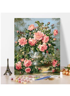 Buy DIY Paint By Numbers Kits,Flowers Paint Kits,Hand-Painted Decorative Painting 40x50cm in UAE