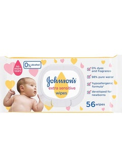 Buy Unscented baby wipes for sensitive skin, 56 wipes,  Safe to use from baby's first day No More Tears formula. Completely free of alcohol, dyes and perfumes Does not cause allergies in Saudi Arabia