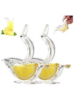 Buy Manual Lemon Juicer, Acrylic Slice Squeezer, Portable Transparent Fruit Hand Juicer for Orange Lime Pomegranate Home Kitchen Bar Gadget (2PC) in Saudi Arabia