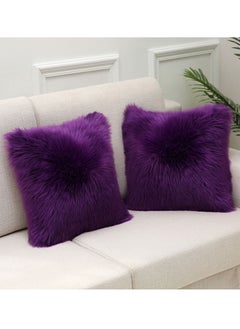 Buy Cozy soft Faux Fur Throw Pillow For Sofa, Bed and Home Décor in UAE