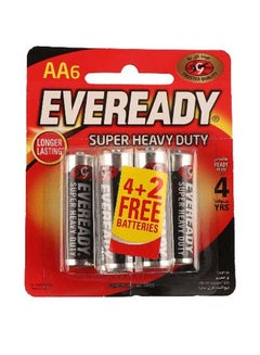Buy Super Heavy duty Zinc Battery AA Pack Of 6 in UAE