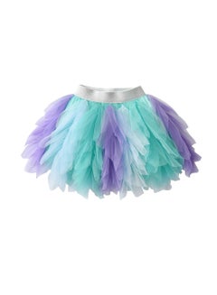 Buy Girls Tutu Skirt Ruffle Tulle Skirt Knee Length Blue And Purple Mermaid Theme in UAE