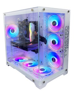 Buy Gaming Pc with Intel Core i5-12400F Processor, H610M-E D4 Motherboard, DDR4 16GB RAM RGB, 1TB M.2 SSD, NVIDIA GeForce RTX 4060 Graphics Card, 7 Fan Case White RGB Remote Control with Windows 11 Pro in Saudi Arabia