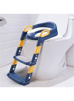 Buy Baybee Aura Western Toilet Potty Seat for Kids, Baby Potty Training Seat Chair with Ladder, Adjustable Step Height, Cushion Seat | Kids Toilet Seat| Potty Seat for 1-8 Years Child Boys Girls (Yellow in UAE