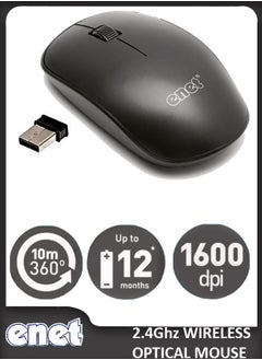 اشتري Wireless Mouse 2.4Ghz Comfortable Click Mouse with USB Receiver 1600DPI High Precise Portable Mouse 10m Working Range for Laptop Chromebook MacBook Notebook PC في الامارات