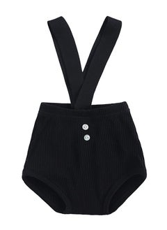 Buy Summer Cotton V Overalls For Casual Baby Shorts Black in Saudi Arabia