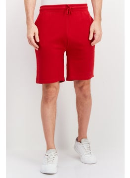 اشتري Men Drawstring Brand Logo Basic Shorts, Red في الامارات