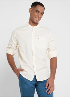 اشتري Thomas Scott Men Beige Pure Cotton Slim Fit Casual Shirt في السعودية