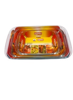 Buy 3-Piece Bakeware Pan Set Clear in Saudi Arabia