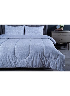 Buy Dori Damask 3-piece Comforter Set 160x240cm-grey in UAE