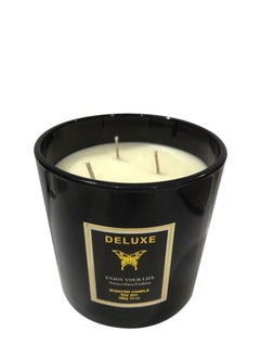 اشتري Scented Jar Candle 3 Wick Long Burning Time Black في الامارات