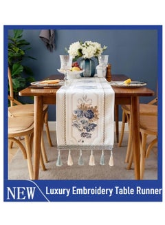 Buy Boho Cotton Linen Tassel Table Runner For Restaurant Bedroom Decoration in Saudi Arabia