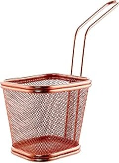 Buy Stainless Steel Potato Frying Basket With Handle 13x11x8 CM - Rose Gold in Egypt