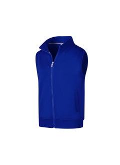 اشتري Thick Fleece Winter Vest Custom Logo Embroidery Sapphire Blue في الامارات