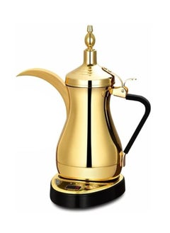 Buy Premium Arabic Coffee Maker in Golden Stainless Steel Elegant Arabic Coffee Pot, Traditional Middle Eastern Dallah, 1.2L Capacity, Electric Coffee Warmer for Authentic Arabic Coffee Brewing in UAE