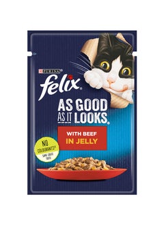 اشتري Felix As Good As It Looks With Beef In Jelly White 85grams في الامارات