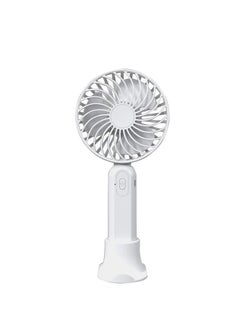 اشتري 3-Speed ​​Portable Fan With Rechargeable Battery For Home, Travel, Office, School, Outdoor (White) في مصر