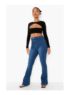 Buy Petite High Waist Skinny Flared Jeans in UAE