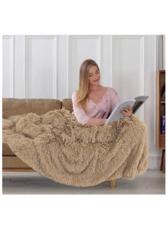 Buy COMFY SOFT & FLUFFY CLASSIC FUR BLANKET/THROW BEIGE in UAE