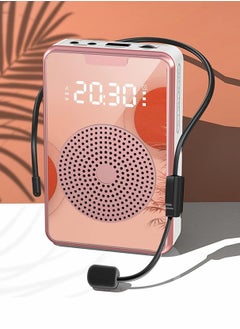 اشتري Portable Voice Amplifier with Microphone Headset, Ultralight Portable Mini Rechargeable Personal Speaker في السعودية