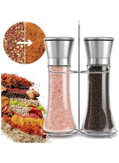 Buy Salt and Pepper Grinder Set Of 2, Adjustable Coarse Grinder, Manual Pepper Mill with Stand, Salt and Pepper Shaker Sets in Saudi Arabia