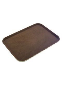 اشتري Rectangular Non-Slip Tray With Rubber Surface And Pp Bottom - Brown 37.5X50Cm في الامارات