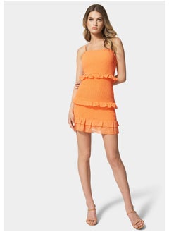 Buy SMOCKED RUFFLE MINI DRESS in Egypt