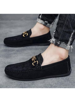 اشتري New Summer Lazy One-pedal Shoes Men's Anti-velvet Frosted Leather Business Casual Leather Shoes Trendy Shoes في السعودية