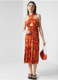 Buy Halter Neck Printed Dress in UAE