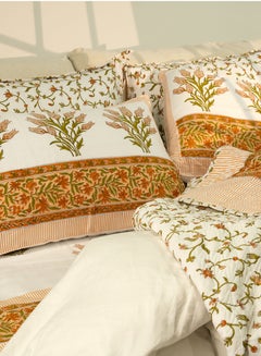 اشتري 6pcs 100% Organic Cotton Quilt Set Sandy Brown City of Jaipur Suitable for Queen  King and Super King Size Bed في الامارات