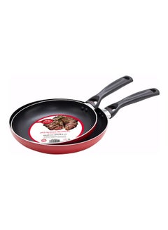 Buy Betty Crocker Non-Stick Frying Pan Set Of 2 Pieces 24/28Cm Red in Saudi Arabia