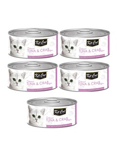 Buy 5Pc Tuna And Crab Cat Wet Food 80g in UAE