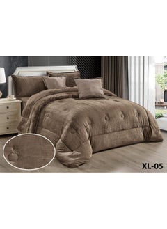 Buy 6 Piece Winter Royal Comforter One Velvet Side And One Side Fur King Size 230x250 in Saudi Arabia