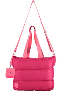 Buy Large capacity waterproof soft quilted shoulder bag and cross bag for women - Pink in Egypt