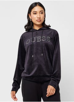 Buy Logo Printed Pocket Detail Hoodie in Saudi Arabia