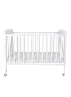 Buy Wooden Babies Bed with Elegant Design With 3 Heights and Mosquito Net High Quality Wood For 0-4 Years 120x60cm in Saudi Arabia