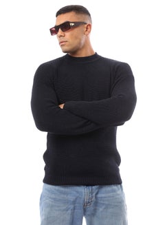 Buy Acrylic Slip On Navy Blue Knitted Pullover in Egypt