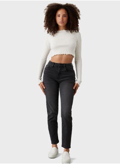 Buy High Waist Mom Jeans in Saudi Arabia