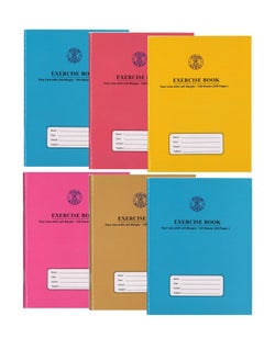 Buy 6-Piece A5 Size Four Line Exercise Notebook 200 Pages Assorted Covers in UAE