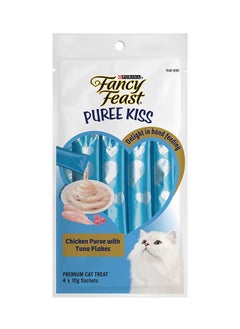 اشتري Fancy Feast Puree Chicken With Tuna Flakes White 10grams في الامارات