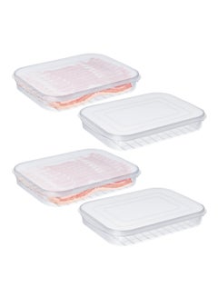 Buy SYOSI 4 Pcs Keeper Plastic Deli Meat Saver with Lids, Airtight Cold Cuts Cheese Container for Fridge Food Refrigerator Storage Box Shallow Cookie Holder in UAE