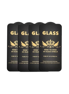 Buy G-Power 9H Tempered Glass Screen Protector Premium With Anti Scratch Layer And High Transparency For Iphone 14  Set Of 4 Pack 6.1" - Black in Egypt