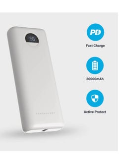 Buy Power Logi portable battery with a digital screen of 20000 mAh supports PD technology with a power of 30 watts in Saudi Arabia