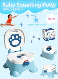 اشتري Baby Squatting Toilet, Baby Toilet Stool for Boys and Girls, Children's Toilet Seat, Portable Baby Potty Training with Removable Potty Pot, Potty Training Toilet for Toddler & Baby & Kids（Blue） في السعودية