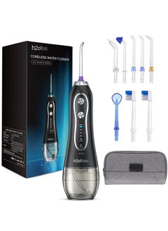 Buy H2O Water Floss Portable Dental Oral Irrigator with 5 Modes & 6 Jet Tips Rechargeable IPX7 Waterproof Water Flossing for Teeth Cleaning 300ml Detachable Reservoir Braces in UAE