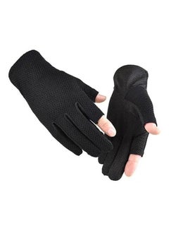 Buy Gloves Breathable Outdoor Sports Breathable Thin Mesh Cloth Driving Riding Thin Anti-uv Protection Gloves Black in Saudi Arabia